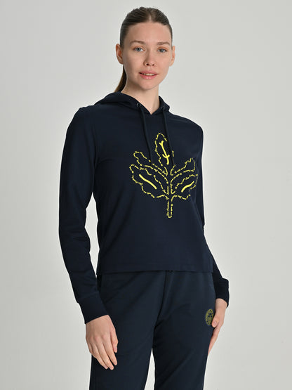 Fenerbahçe Lacivert Tribün Marşlı Palamut Kadın Sweatshirt