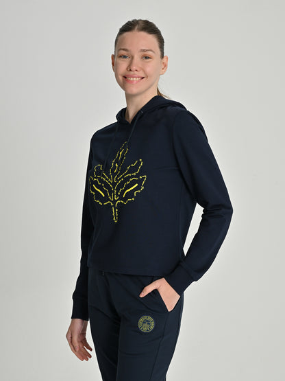 Fenerbahçe Lacivert Tribün Marşlı Palamut Kadın Sweatshirt