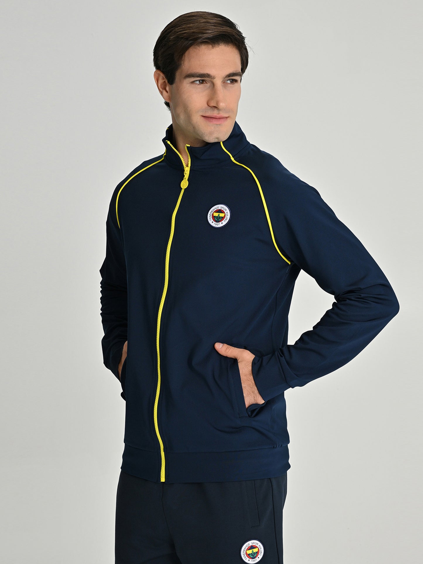Fenerbahçe Lacivert Tribün Çubuklu Erkek Sweatshirt