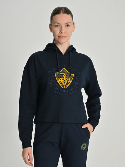 Fenerbahçe Lacivert Trend Tafting Nakış Kadın Sweatshirt