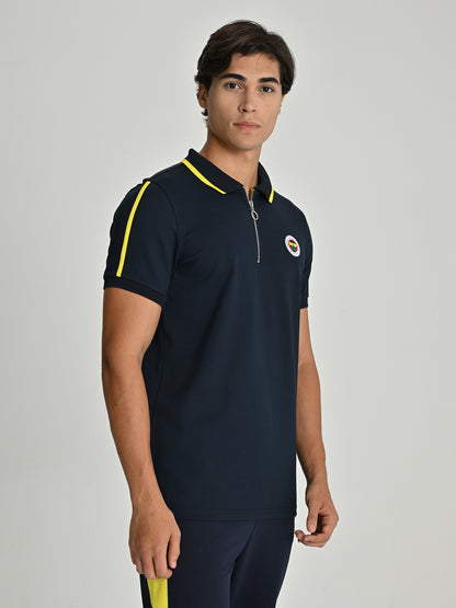 Fenerbahçe Lacivert Tribün 6 Renk Logolu Erkek Polo Tshirt
