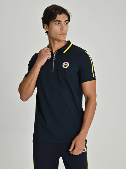 Fenerbahçe Lacivert Tribün 6 Renk Logolu Erkek Polo Tshirt