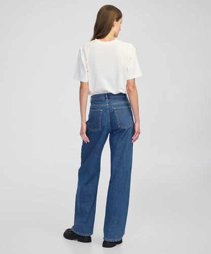 Asimetrik Bel Baggy Jean Pantolon