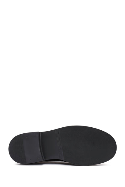 Kadın Siyah Tokalı Maskülen Loafer