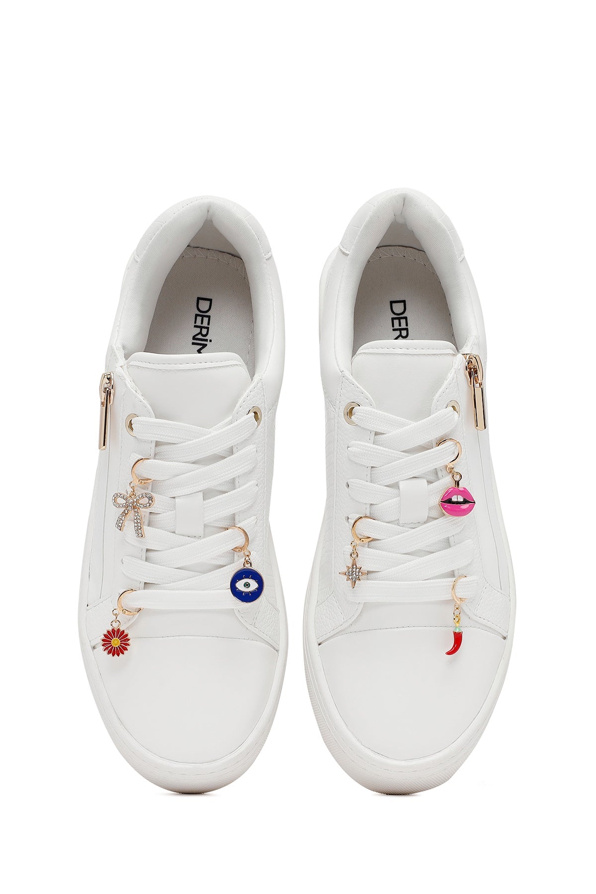 Kadın Beyaz Bağcıklı Kalın Tabanlı Sneaker