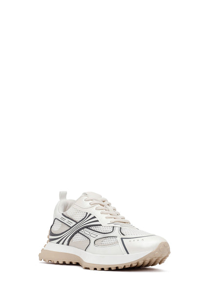 Kadın Beyaz Bağcıklı Kalın Tabanlı Sneaker