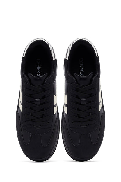 Kadın Siyah Bağcıklı Kalın Tabanlı Sneaker