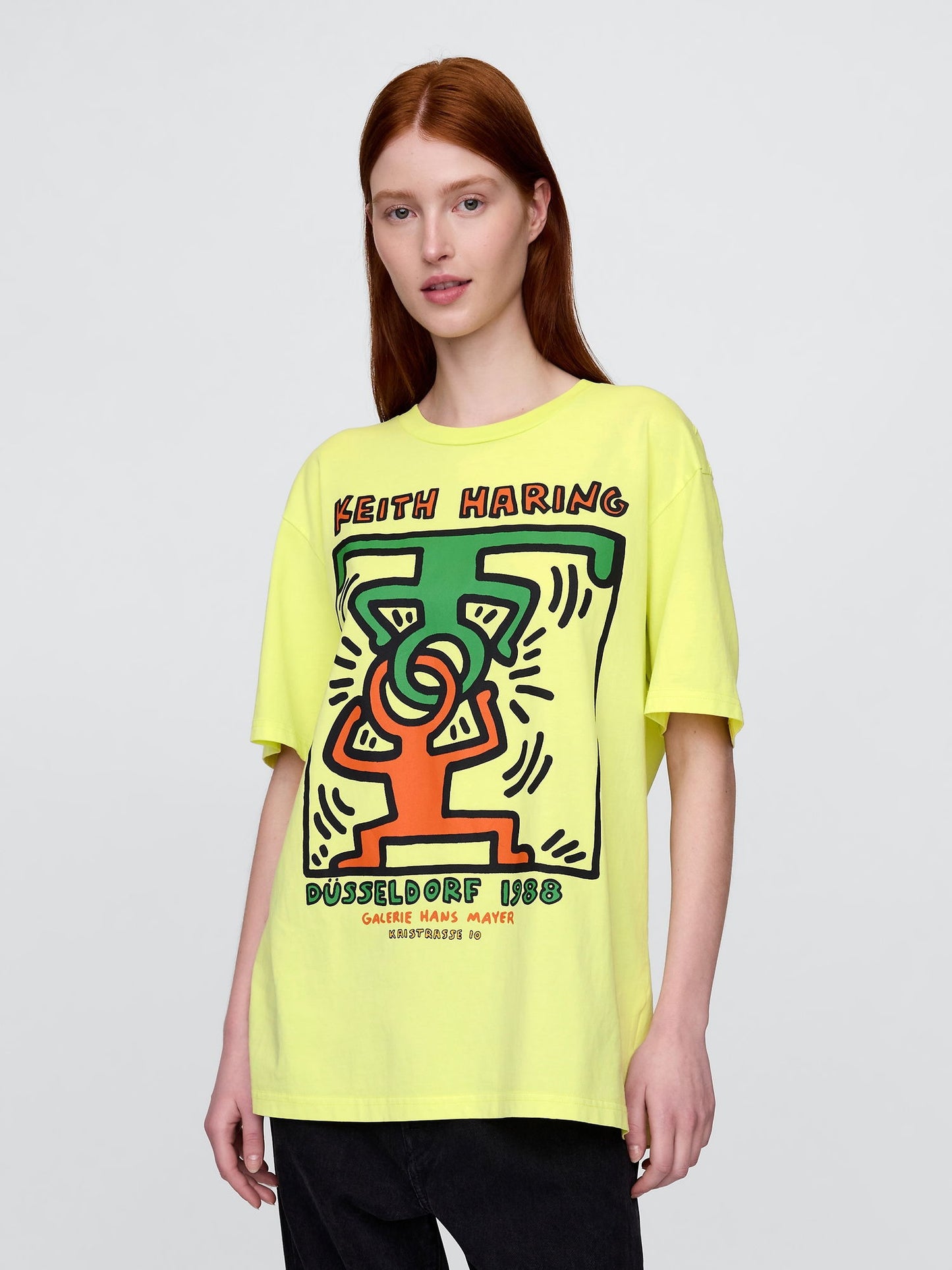Sarı Keith Haring Grafik T-shirt