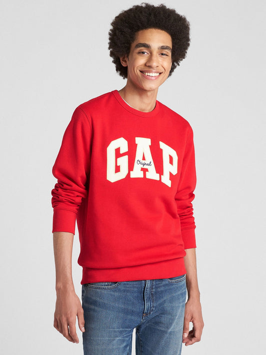 Kırmızı Gap Logo Bisiklet Yaka Sweatshirt