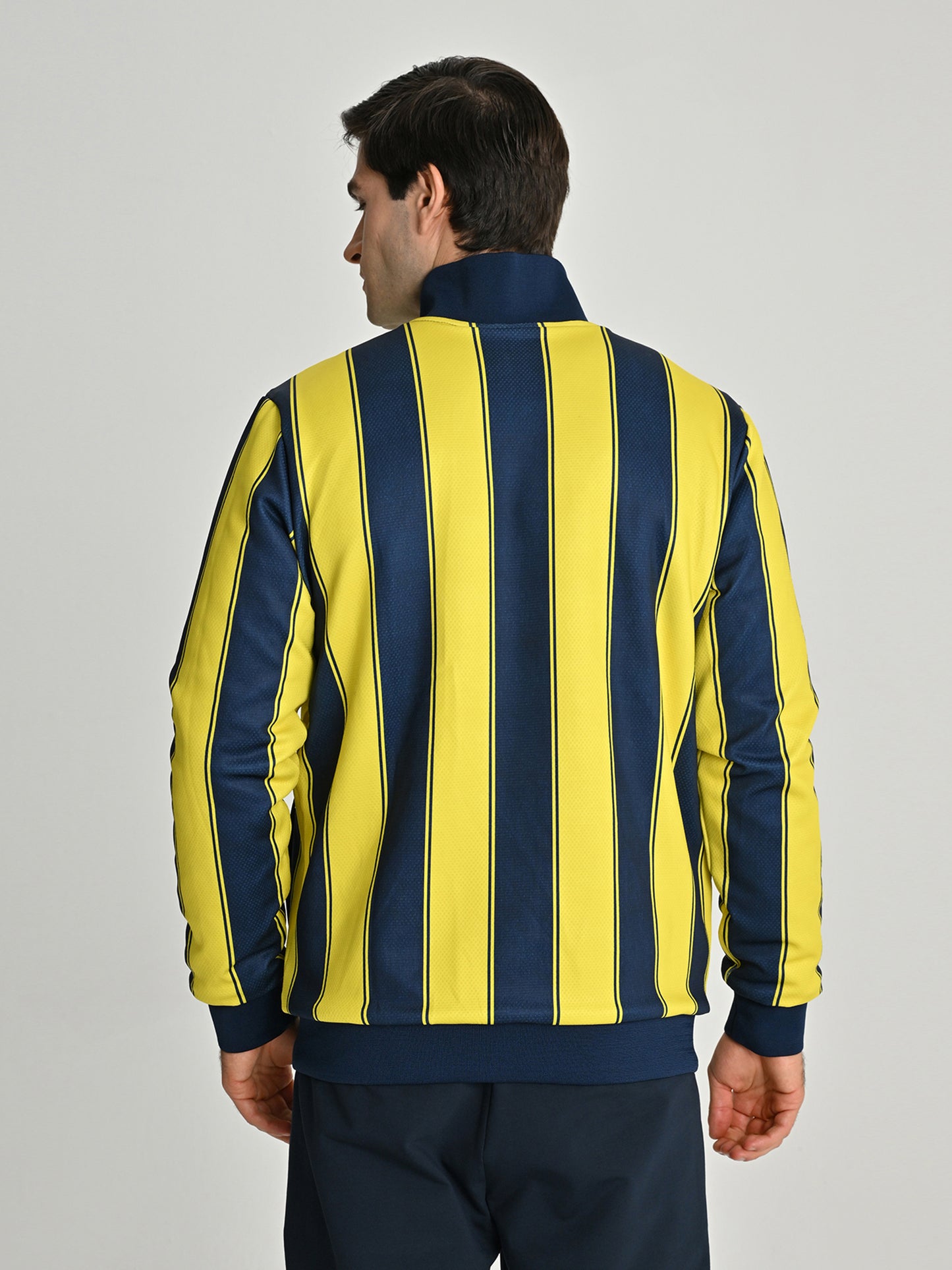 Fenerbahçe Tribün Çubuklu Çift Taraflı Erkek Peluş Sweatshirt