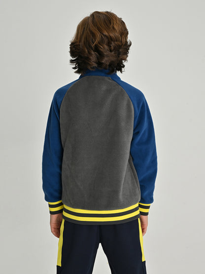 Fenerbahçe Gri Tribün Reglan Kol Detaylı Çocuk Sweatshirt