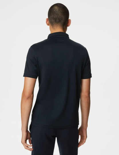 Saf Pamuklu Kısa Kollu Polo Yaka T-shirt