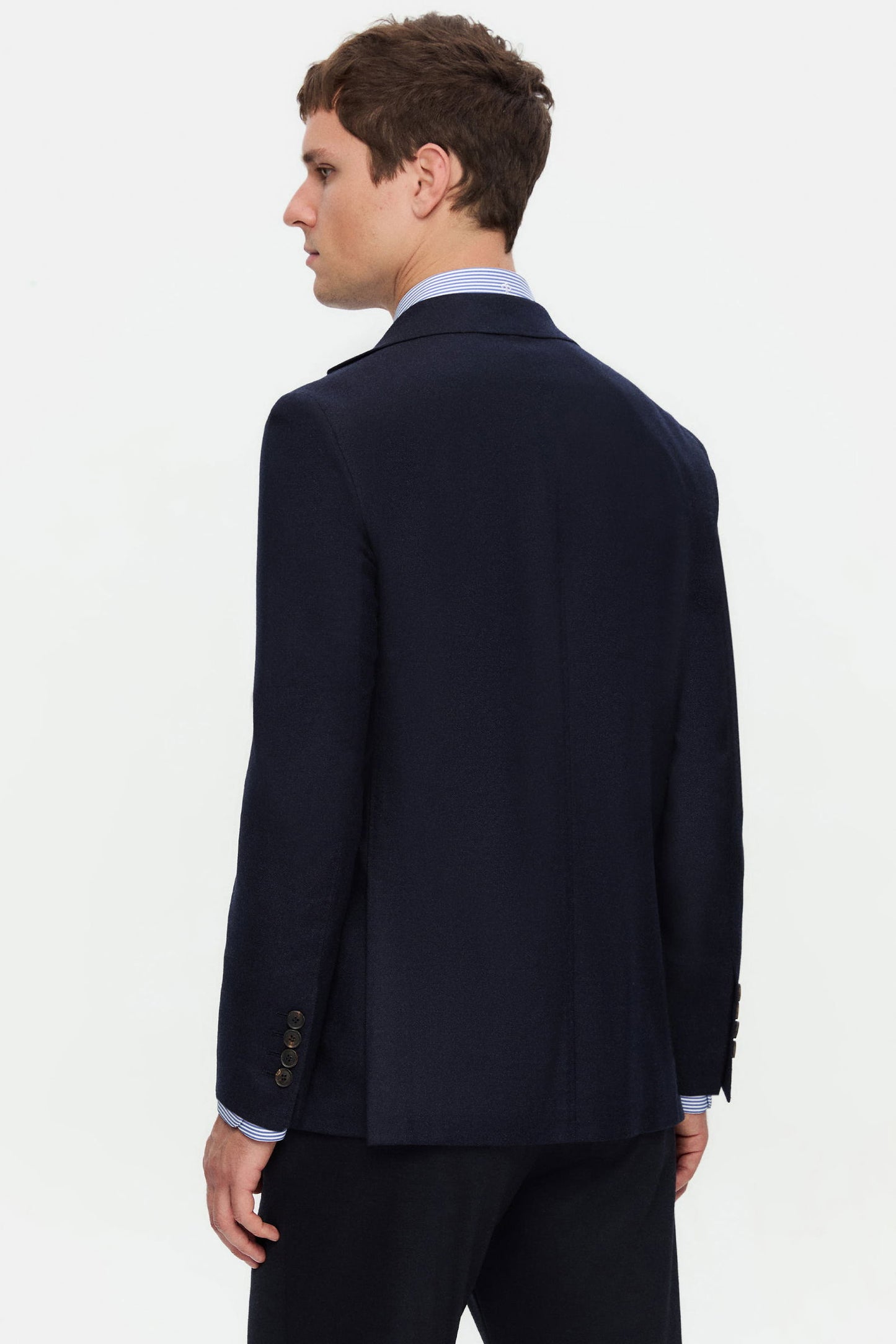 Damat Regular Fit Lacivert Düz Kumaş Ceket