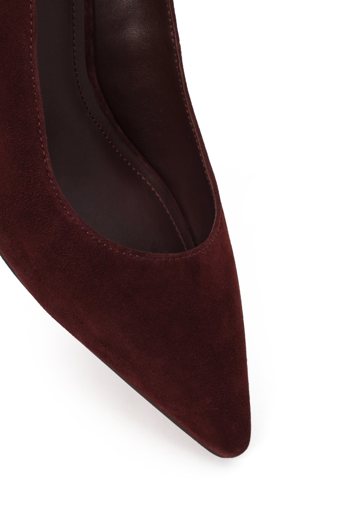 Kadın Bordo Kısa Ince Topuklu Süet Deri Stiletto