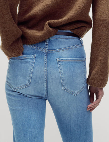 Yüksek Bel Slim Flare Jean Pantolon