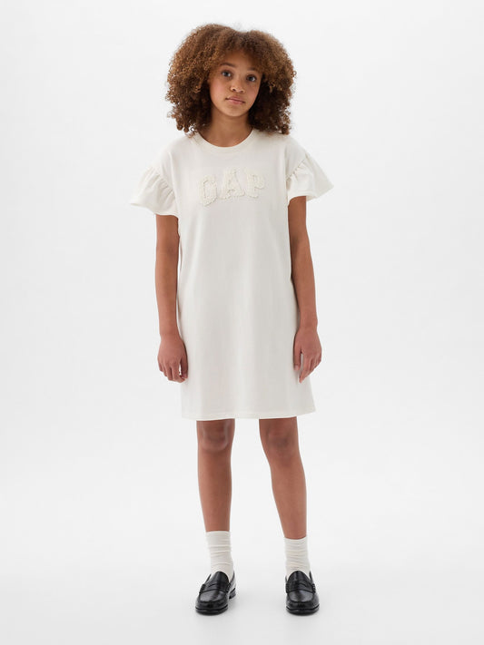 Kırık Beyaz Gap Arch Logo Sweatshirt Elbise