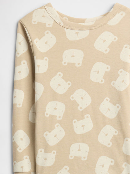 Açık Bej %100 Organik Pamuk Brannan Bear Pijama Takımı