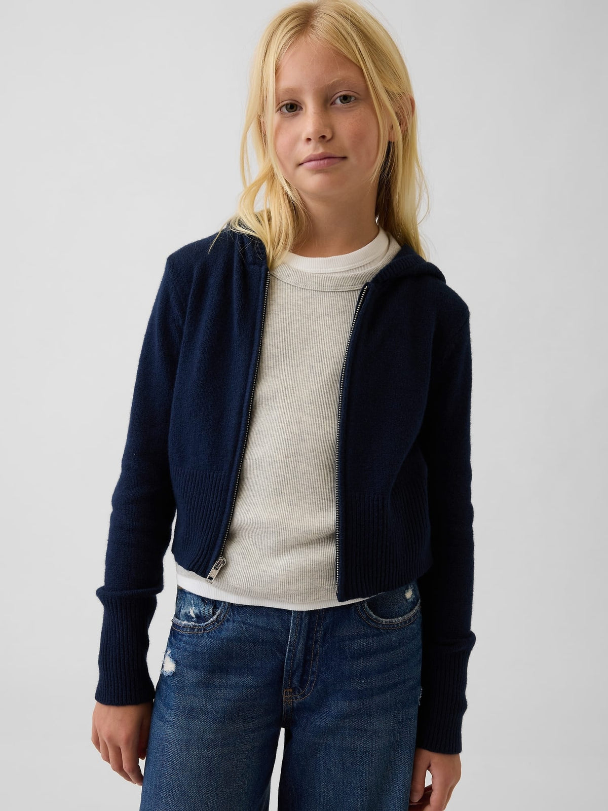Lacivert Cashsoft Fermuarlı Sweatshirt