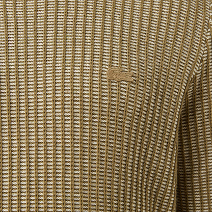 Lacoste Erkek Classic Fit Bisiklet Yaka Desenli Haki Kazak