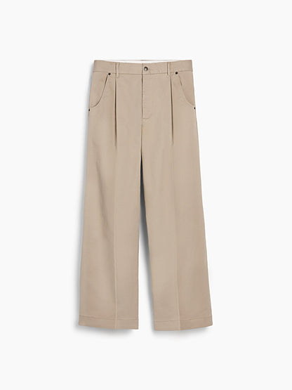 Bej Gap × Malbon Pileli Baggy Khaki Pantolon