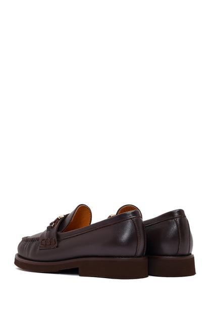 Kadın Kahverengi Tokalı Deri Loafer