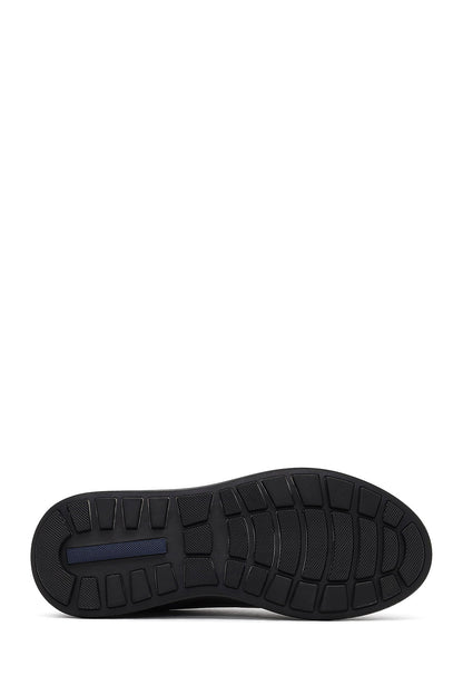 Erkek Kahverengi Bağcıklı Kalın Tabanlı Deri Casual Sneaker