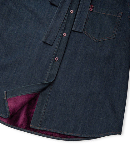 Boyundan Bağlamalı Denim Gömlek