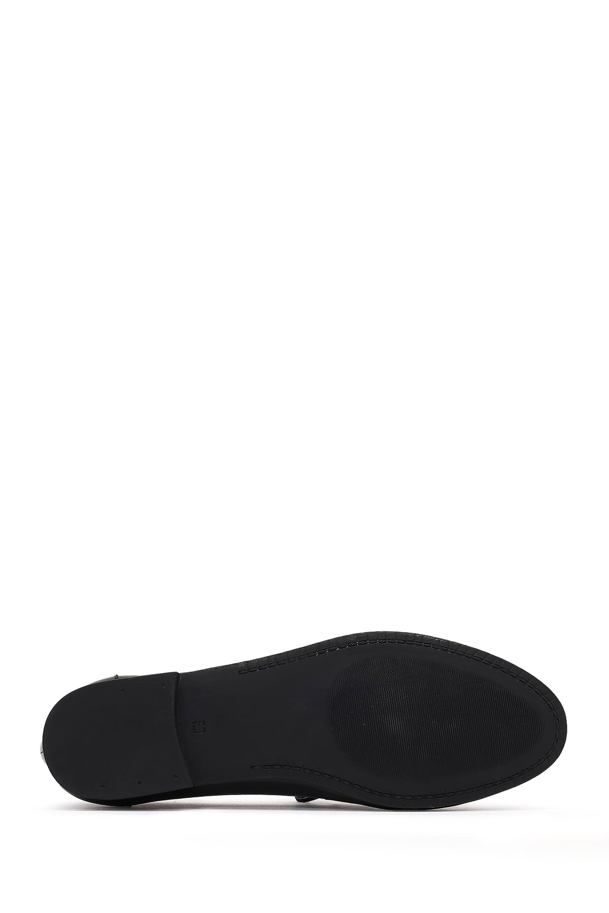 Kadın Siyah Tokalı Deri Loafer