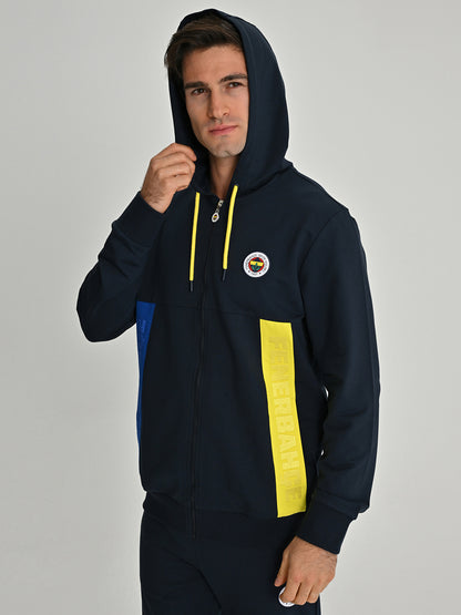 Fenerbahçe Lacivert Tribün Ekstrafor Detaylı Erkek Sweatshirt