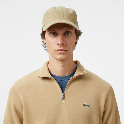 Lacoste Erkek Classic Fit Yarım Fermuarlı Bej Sweatshirt