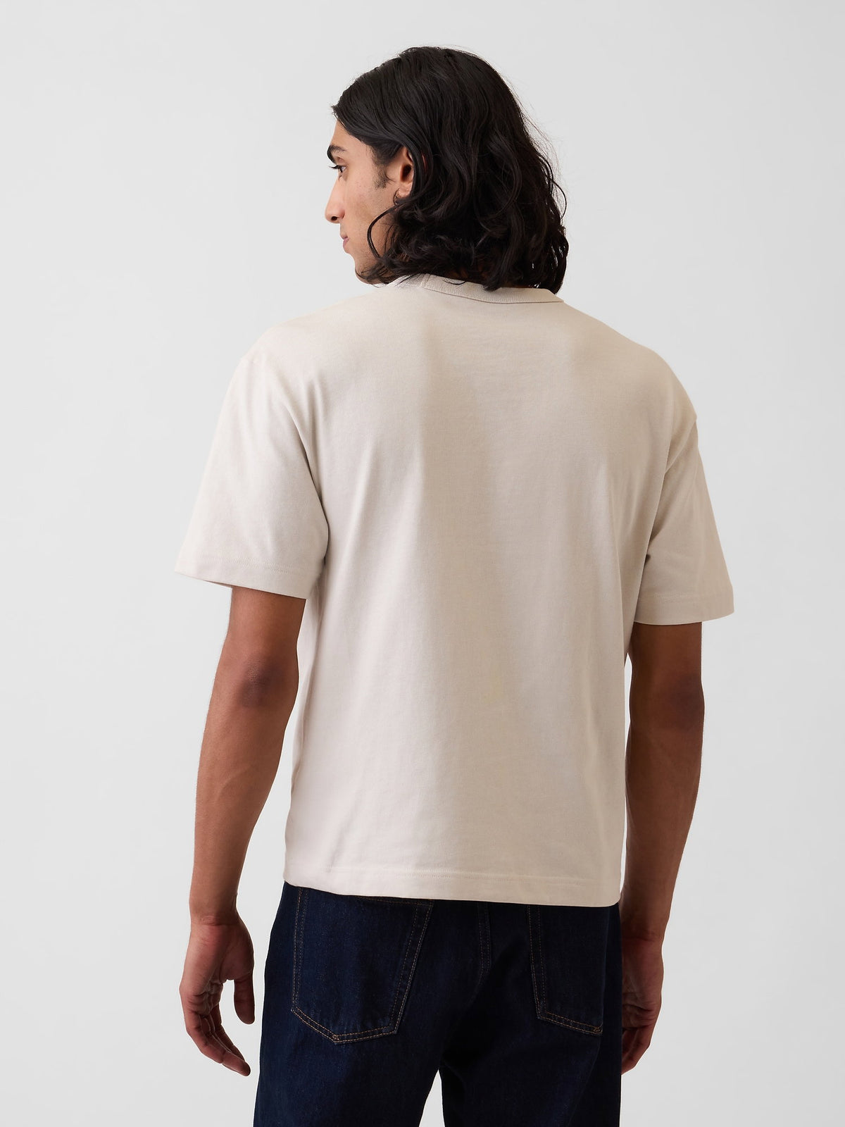Kırık Beyaz Heavyweight Crop T-shirt