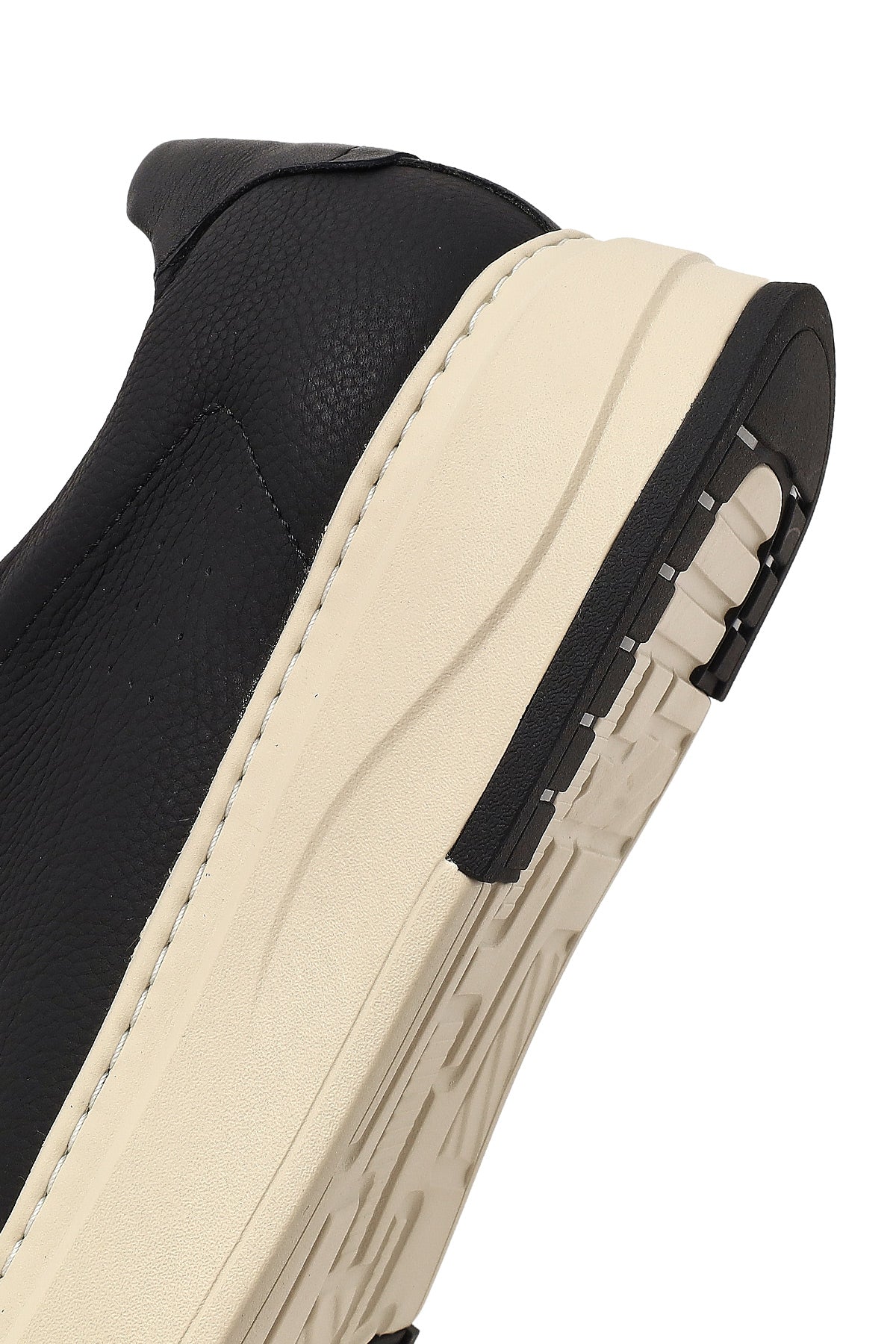 Erkek Siyah Bağcıklı Kalın Tabanlı Deri Sneaker
