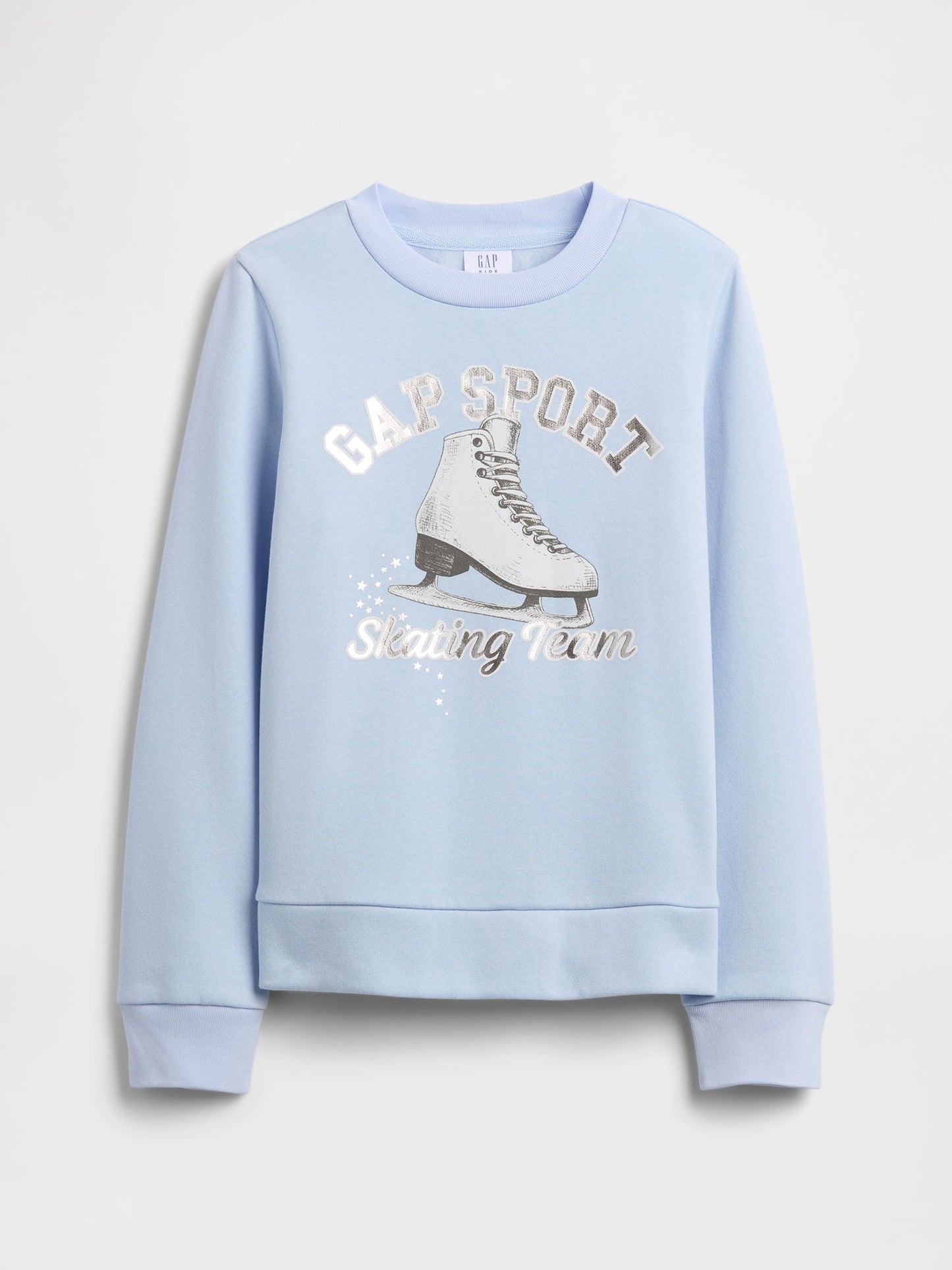 Açık Mavi Grafik Logo Baskılı Sweatshirt