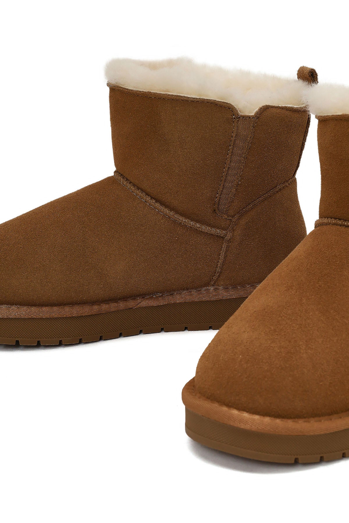 Kadın Camel Süet Deri Teddy Bot