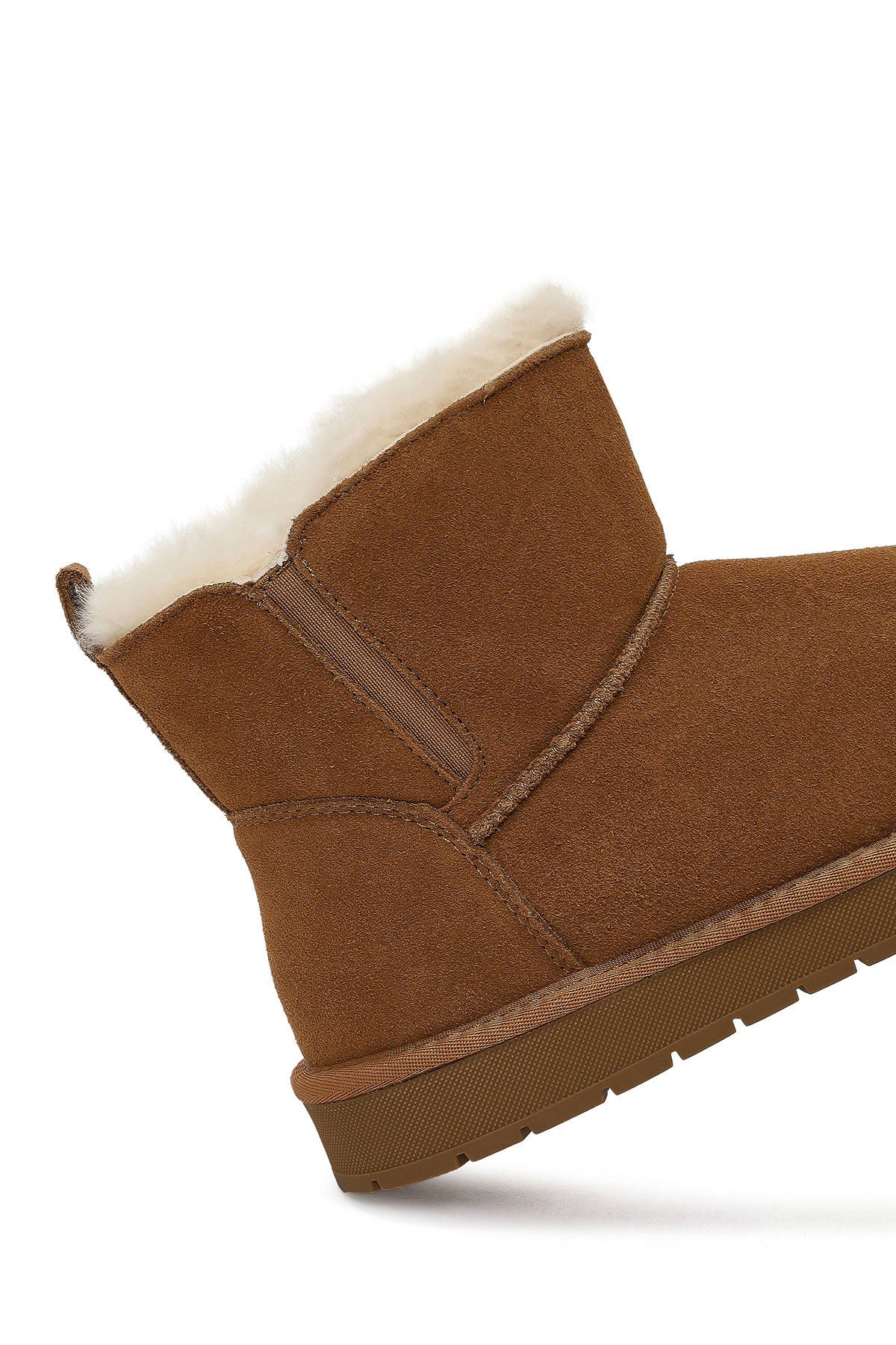 Kadın Camel Süet Deri Teddy Bot