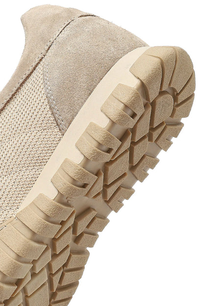Kadın Bej Bağcıklı Deri Sneaker