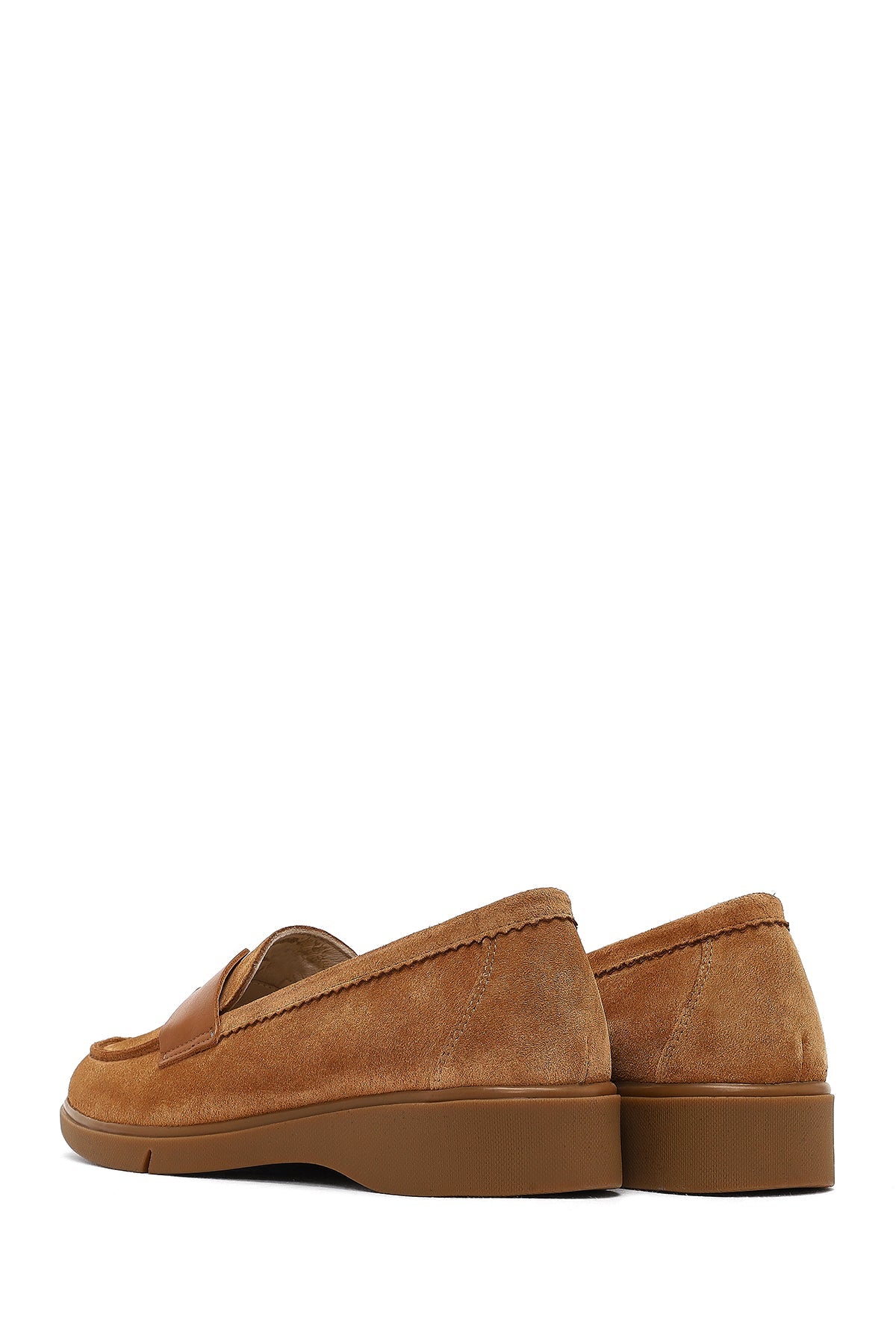 Kadın Taba Süet Deri Comfort Loafer
