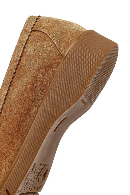 Kadın Taba Süet Deri Comfort Loafer