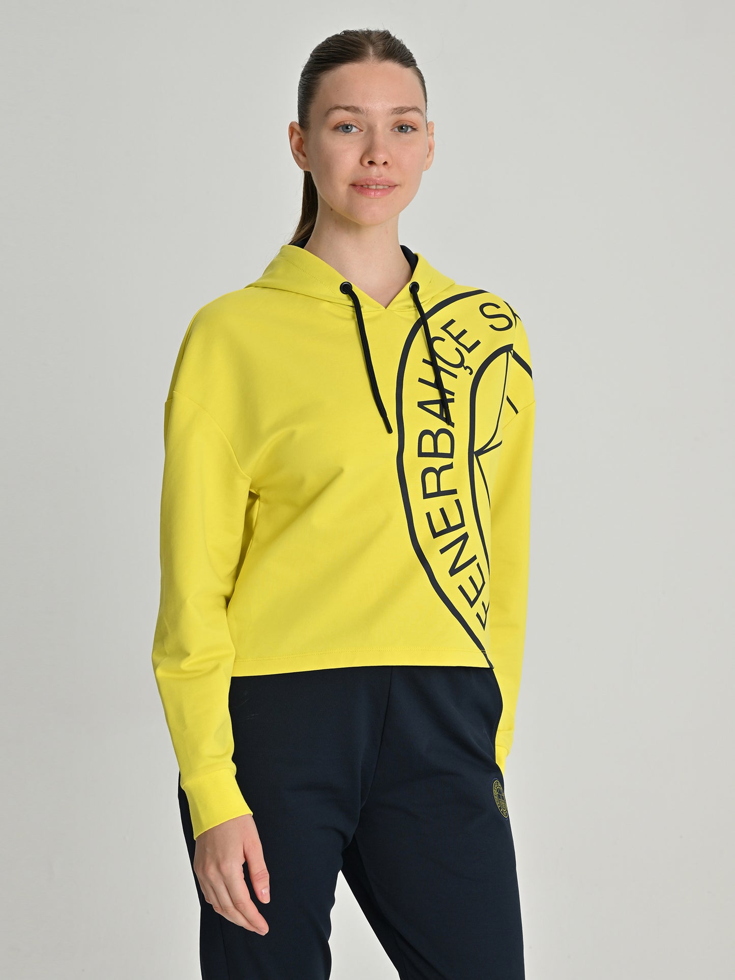 Fenerbahçe Sarı Tribün Tek Renk Logolu Kadın Sweatshirt