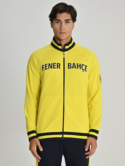 Fenerbahçe Sarı Tribün Arma Detay Erkek Sweatshirt