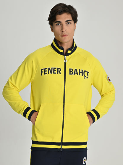 Fenerbahçe Sarı Tribün Arma Detay Erkek Sweatshirt