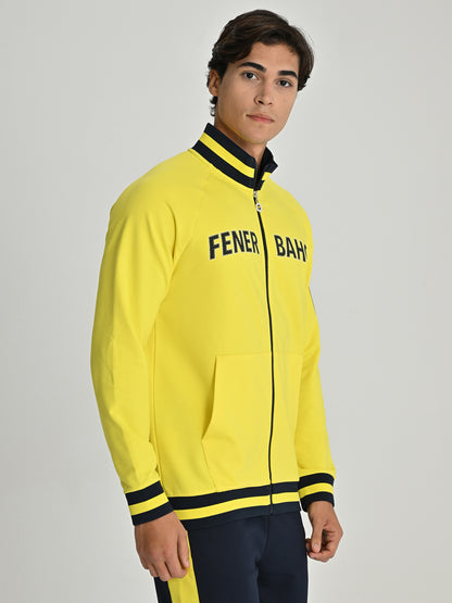 Fenerbahçe Sarı Tribün Arma Detay Erkek Sweatshirt