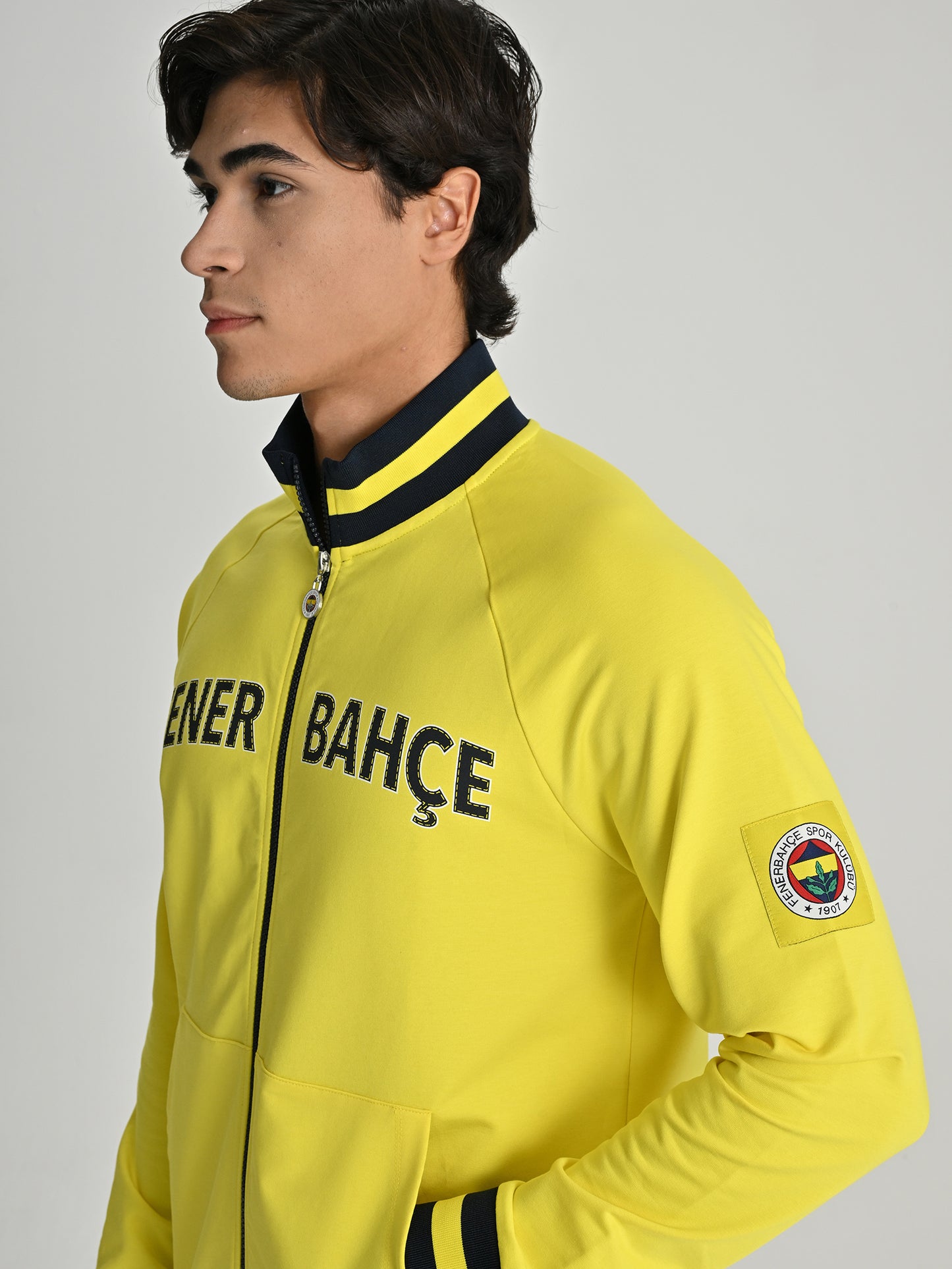 Fenerbahçe Sarı Tribün Arma Detay Erkek Sweatshirt