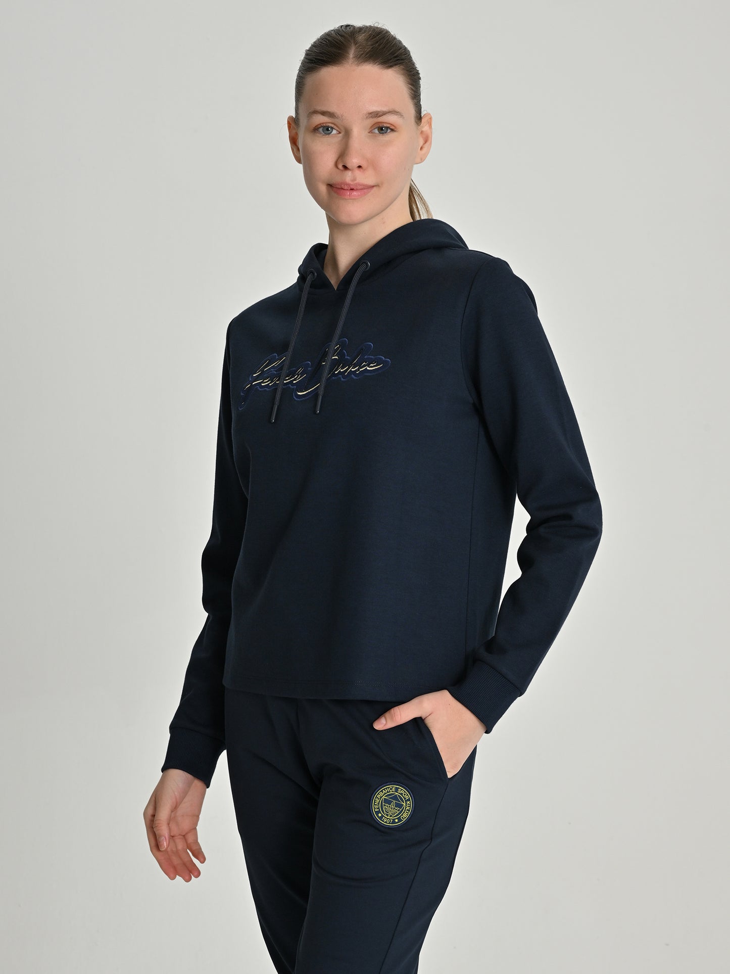 Fenerbahçe Lacivert Tribün Nakış Kadın Sweatshirt