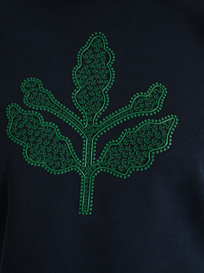Fenerbahçe Lacivert Trend Enjeksiyon Baskı Palamut Kadın Sweatshirt