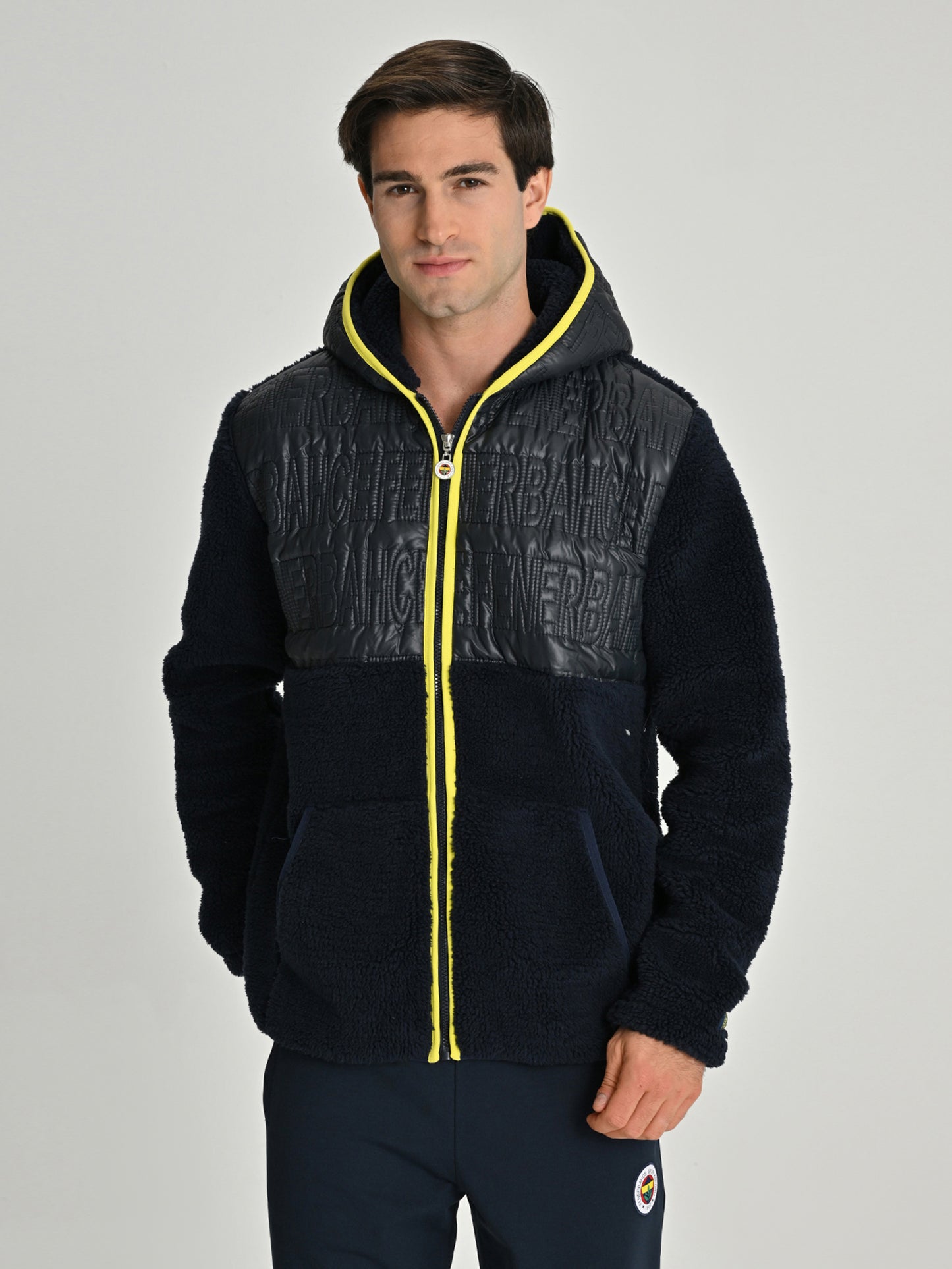 Fenerbahçe Lacivert Trend Mikro Kapitone Erkek Sweatshirt