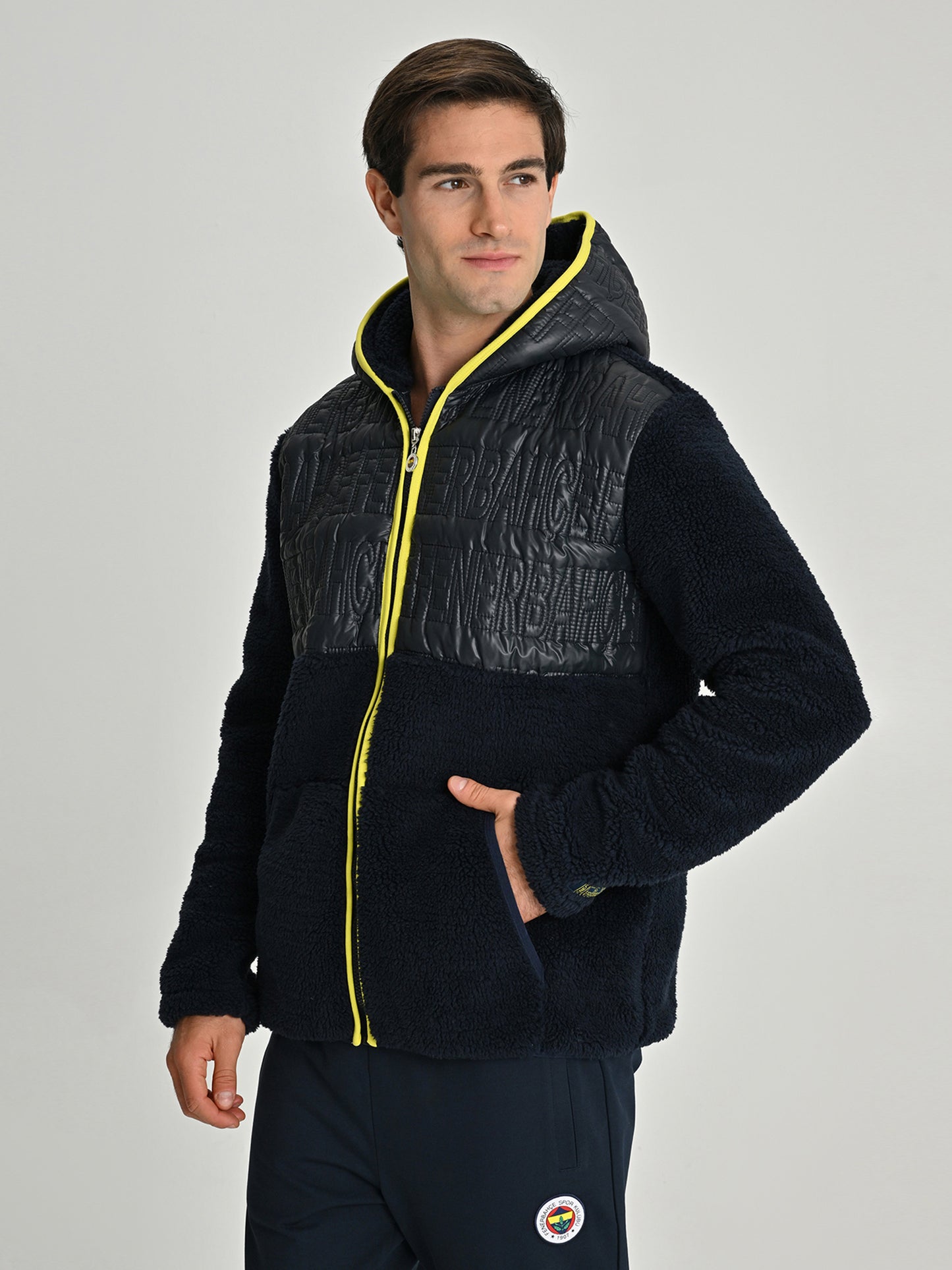 Fenerbahçe Lacivert Trend Mikro Kapitone Erkek Sweatshirt