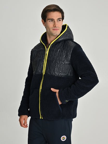 Fenerbahçe Lacivert Trend Mikro Kapitone Erkek Sweatshirt
