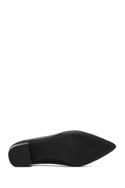 Derimod Flex Kadın Siyah Kalın Topuklu Deri Ayakkabı