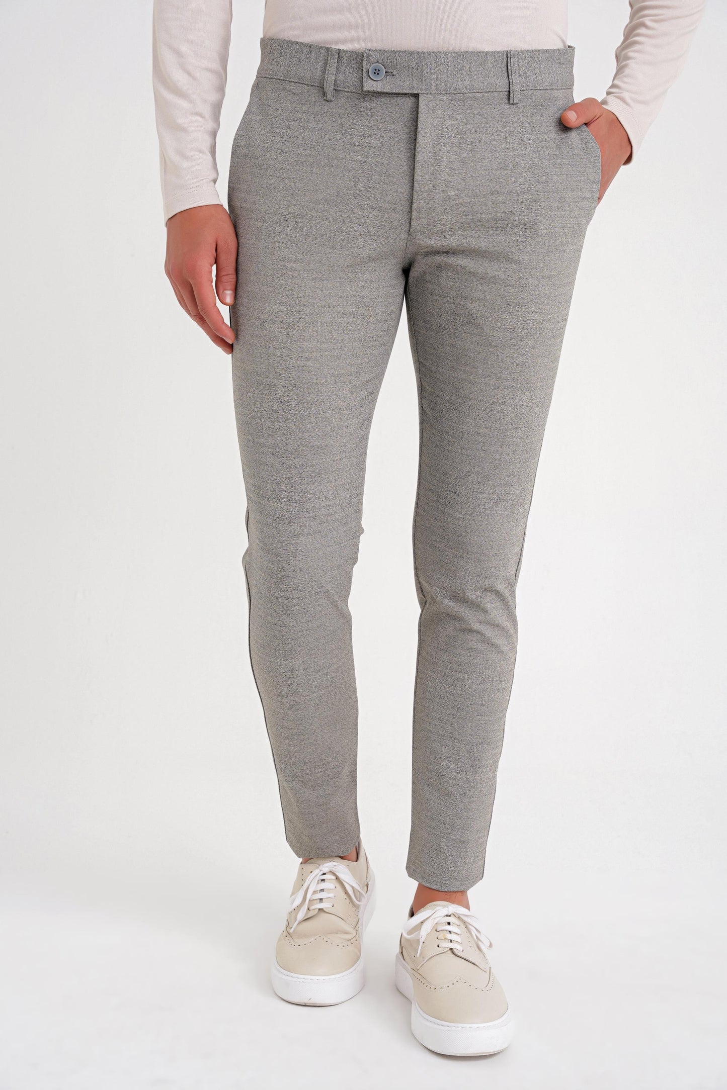 P 1086 Slim Fit Bej Spor Pantolon